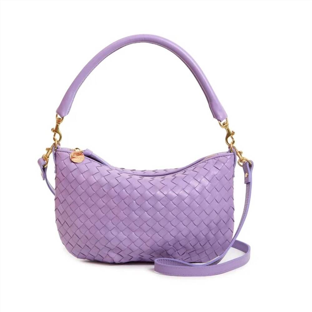 NEW CLARE V. petit moyen messenger medium woven diagonal bag in jacaranda